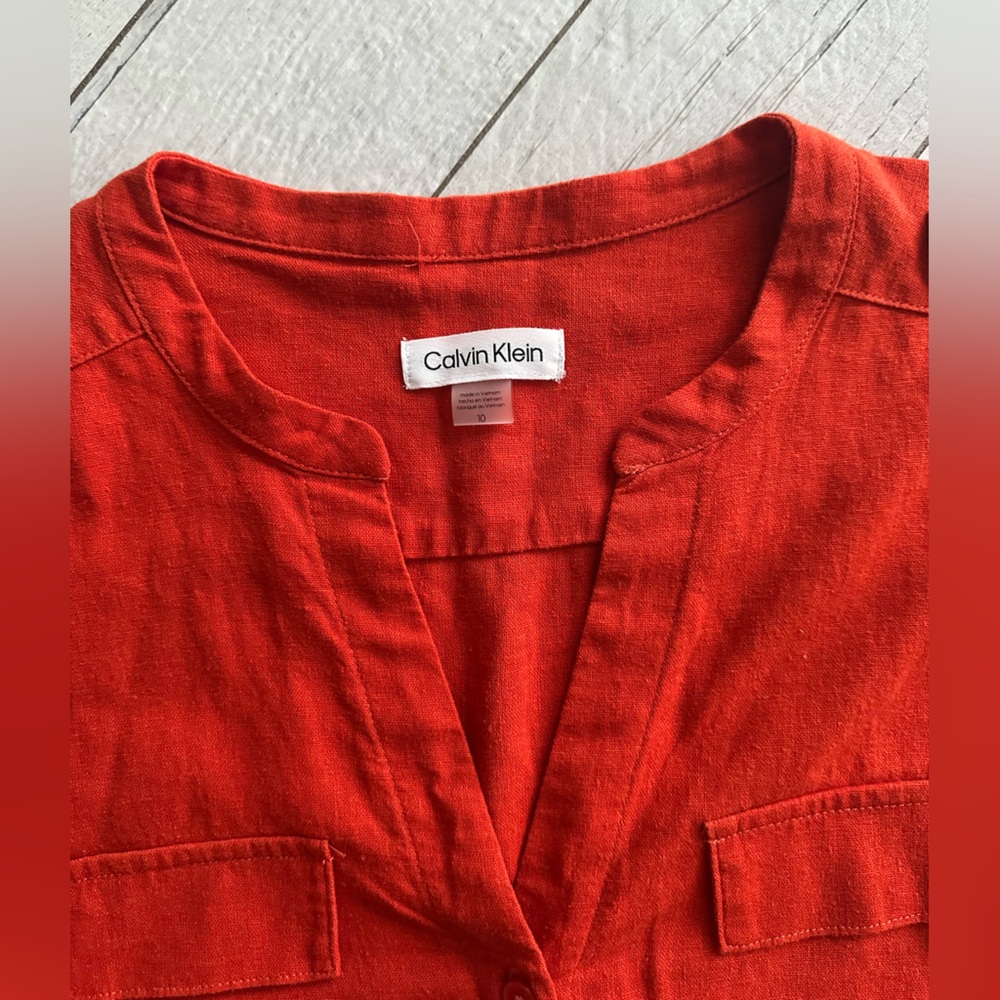Calvin Klein Collection Red Long Sleeve Dress